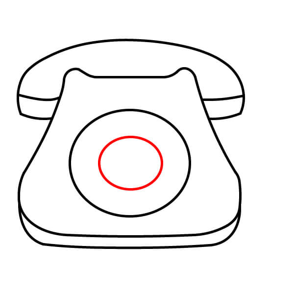 Hướng dẫn vẽ Điện Thoại Bàn từng bước dễ hiểu cho trẻ em - Vẽ Vòng Quay Số (Vòng Trong)