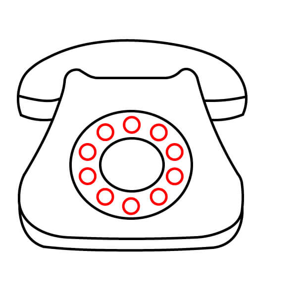 Hướng dẫn vẽ Điện Thoại Bàn từng bước dễ hiểu cho trẻ em - Vẽ Các Lỗ Số