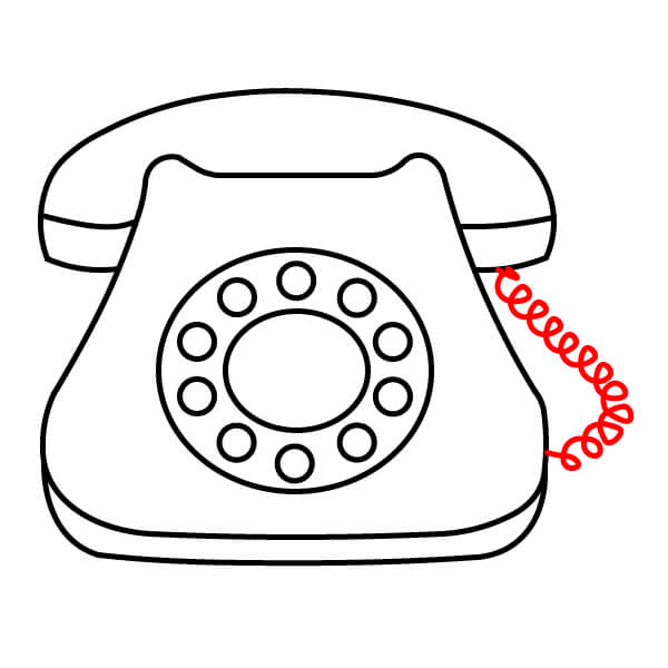 Hướng dẫn vẽ Điện Thoại Bàn từng bước dễ hiểu cho trẻ em - Vẽ Dây