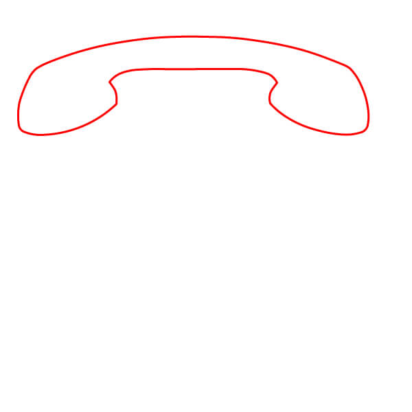 Các bước đơn giản để vẽ Điện Thoại Bàn cho trẻ em - Vẽ đường viền ống nghe