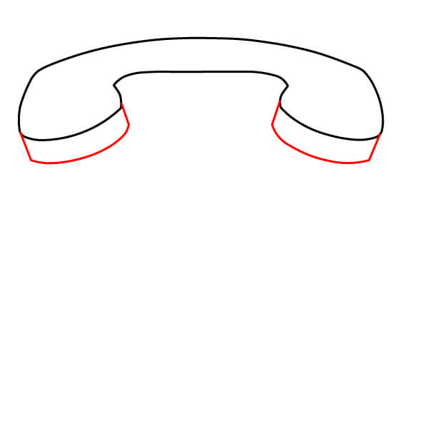 Các bước đơn giản để vẽ Điện Thoại Bàn cho trẻ em - Tạo chiều sâu cho ống nghe