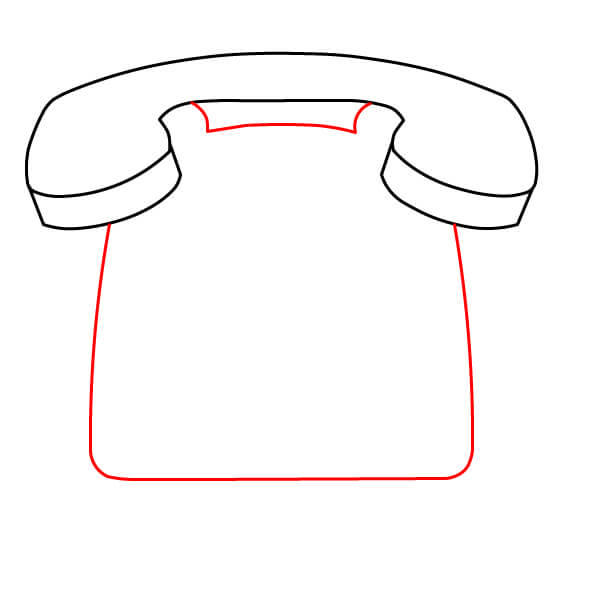 Các bước đơn giản để vẽ Điện Thoại Bàn cho trẻ em - Vẽ đế điện thoại