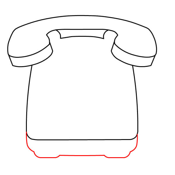 Các bước đơn giản để vẽ Điện Thoại Bàn cho trẻ em - Xác định phần đáy của đế