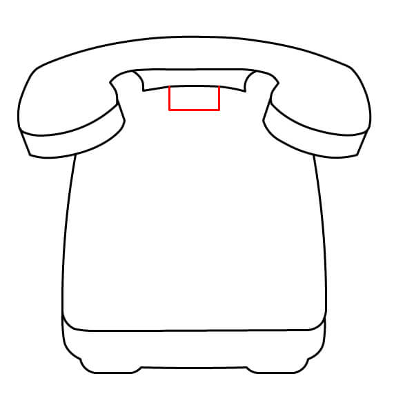 Các bước đơn giản để vẽ Điện Thoại Bàn cho trẻ em - Vẽ giá đỡ ống nghe