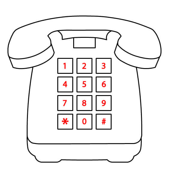 Các bước đơn giản để vẽ Điện Thoại Bàn cho trẻ em - Thêm số và ký hiệu vào bàn phím