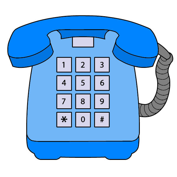 Các bước đơn giản để vẽ Điện Thoại Bàn cho trẻ em - Tô màu cho hình vẽ