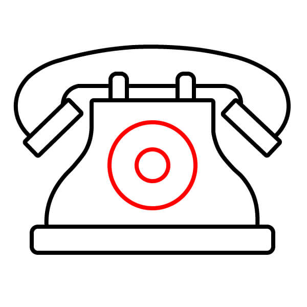 Hướng dẫn vẽ Điện Thoại Bàn đơn giản dành cho trẻ em - Vẽ Vòng Quay Số (Vòng Ngoài và Vòng Trong)