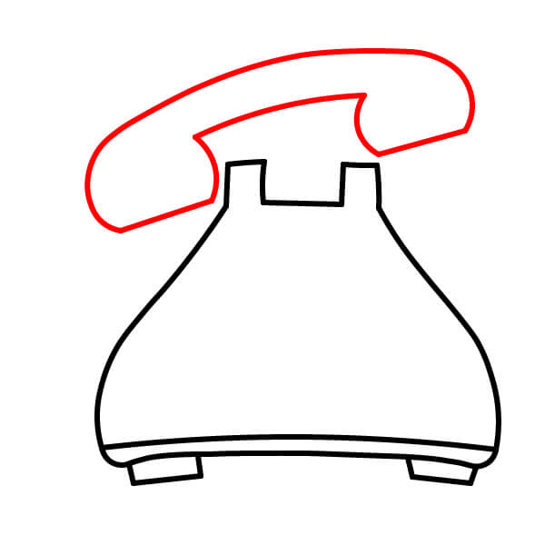 Bài học vẽ Điện Thoại cổ điển đơn giản dành cho người mới bắt đầu. - Vẽ ống nghe