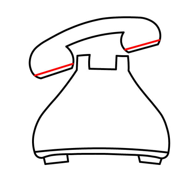 Bài học vẽ Điện Thoại cổ điển đơn giản dành cho người mới bắt đầu. - Tạo chiều sâu cho ống nghe