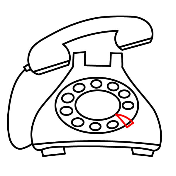 Bài học vẽ Điện Thoại cổ điển đơn giản dành cho người mới bắt đầu. - Vẽ Điểm Dừng Ngón Tay