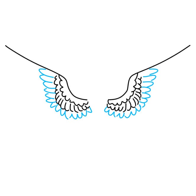 Hướng dẫn vẽ đôi cánh đơn giản và đẹp cho bé - Bước 4