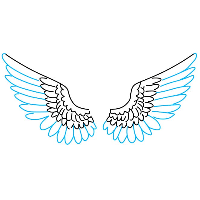 Hướng dẫn vẽ đôi cánh đơn giản và đẹp cho bé - Bước 5