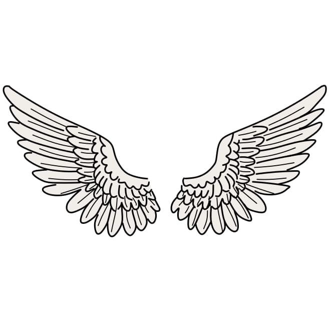 Hướng dẫn vẽ đôi cánh đơn giản và đẹp cho bé - Bước 7