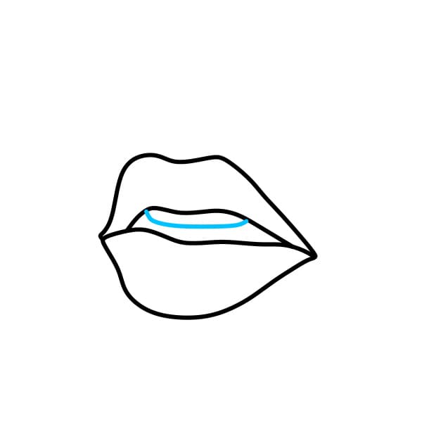 Hướng dẫn cách vẽ đôi môi đơn giản và đẹp cho bé - Bước 3