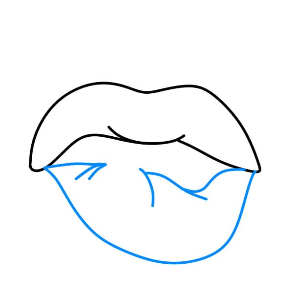 Hướng dẫn cách vẽ đôi môi đơn giản và đẹp cho bé - Bước 2