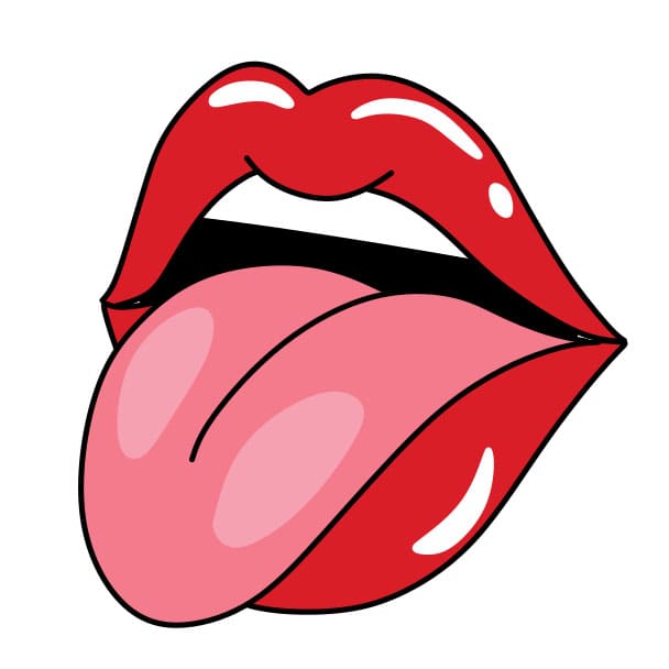 Hướng dẫn cách vẽ đôi môi đang lè lưỡi đơn giản và đẹp cho bé - Bước 5