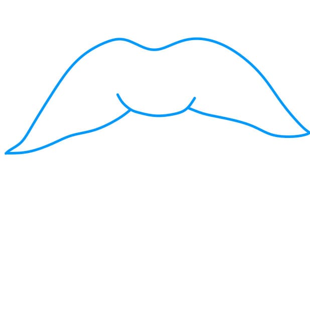 Hướng dẫn cách vẽ đôi môi đơn giản và đẹp cho bé - Bước 1