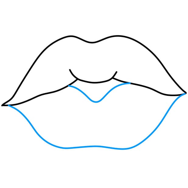 Hướng dẫn cách vẽ đôi môi đơn giản và đẹp cho bé - Bước 2