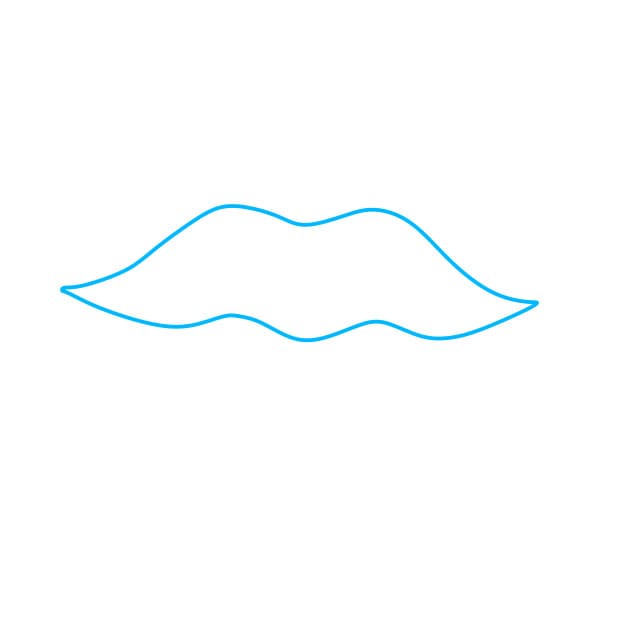 Hướng dẫn cách vẽ đôi môi đơn giản và đẹp cho bé - Bước 1