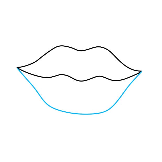 Hướng dẫn cách vẽ đôi môi đơn giản và đẹp cho bé - Bước 2