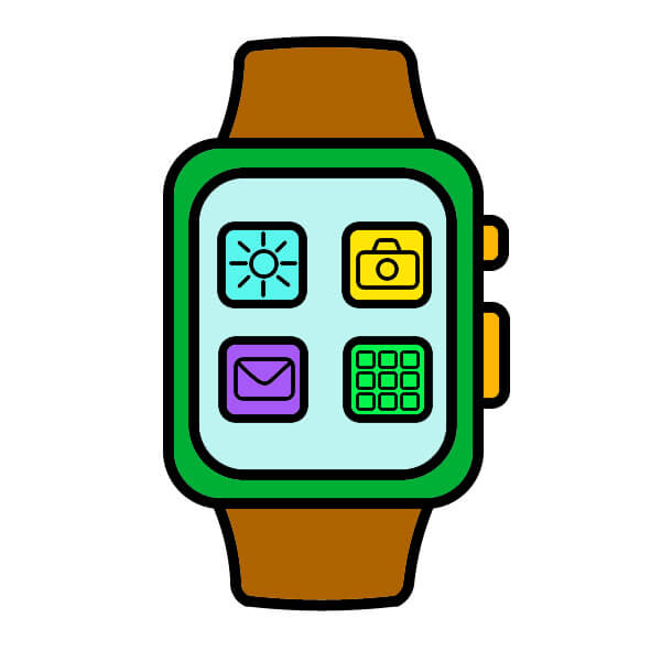 Hướng dẫn vẽ Đồng Hồ thông minh cho trẻ em - Bước 9