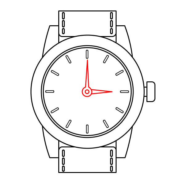 Học vẽ Đồng Hồ bấm giờ cho trẻ em - Bước 9