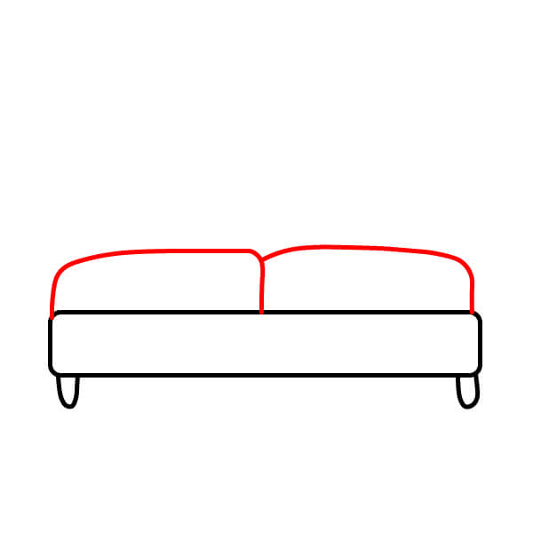 Hướng dẫn vẽ Ghế Sofa từng bước cho trẻ em - Bước 3