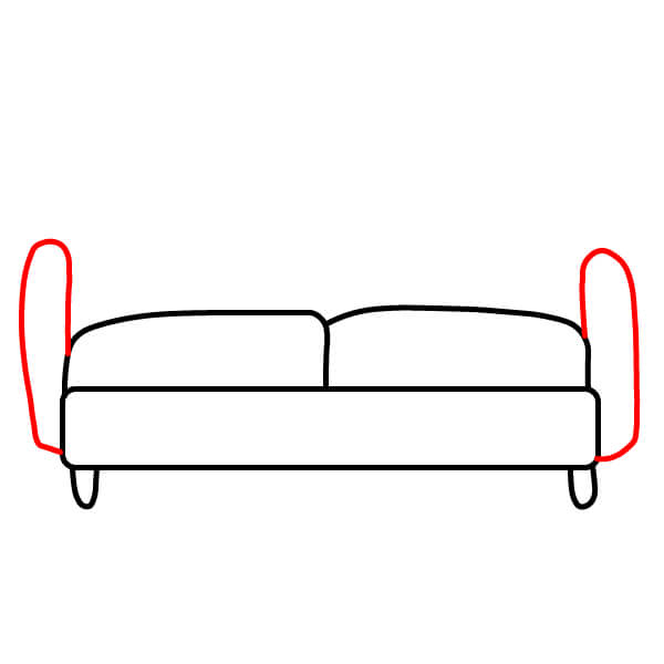 Hướng dẫn vẽ Ghế Sofa từng bước cho trẻ em - Bước 4