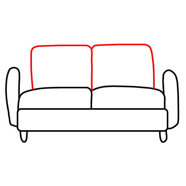 Hướng dẫn vẽ Ghế Sofa từng bước cho trẻ em - Bước 5