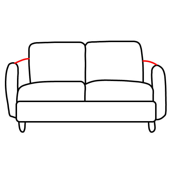 Hướng dẫn vẽ Ghế Sofa từng bước cho trẻ em - Bước 6