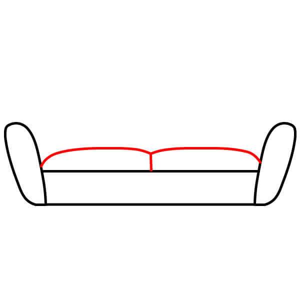 Hướng dẫn vẽ Ghế Sofa đơn giản dành cho trẻ em - Bước 3