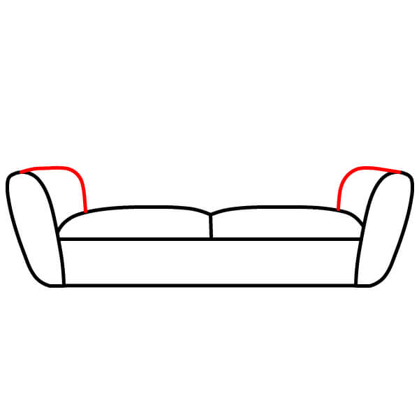 Hướng dẫn vẽ Ghế Sofa đơn giản dành cho trẻ em - Bước 4