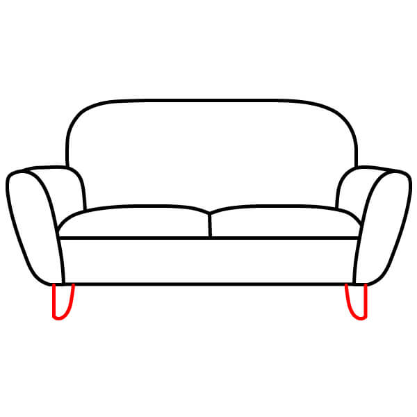 Hướng dẫn vẽ Ghế Sofa đơn giản dành cho trẻ em - Bước 6