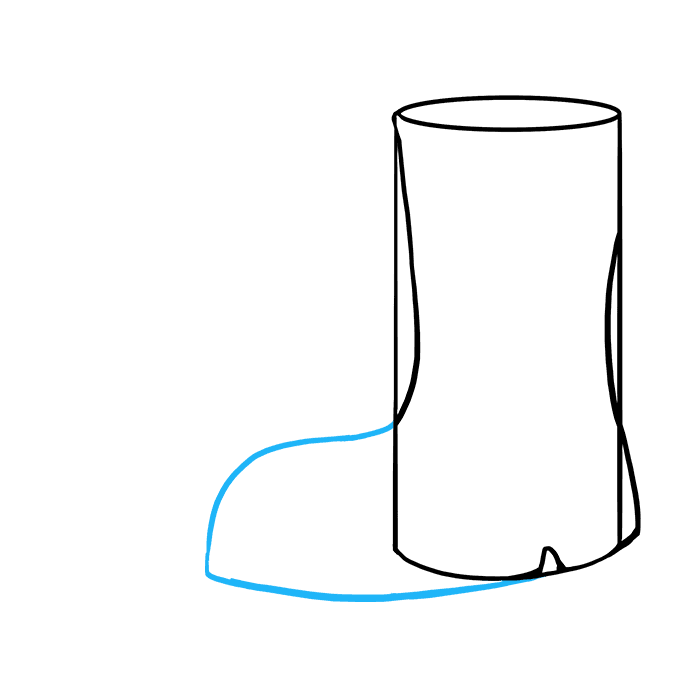 Hướng dẫn cách vẽ đôi giày cổ cao đơn giản cho bé - Bước 3