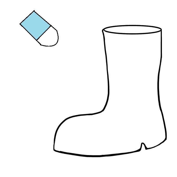 Hướng dẫn cách vẽ đôi giày cổ cao đơn giản cho bé - Bước 4