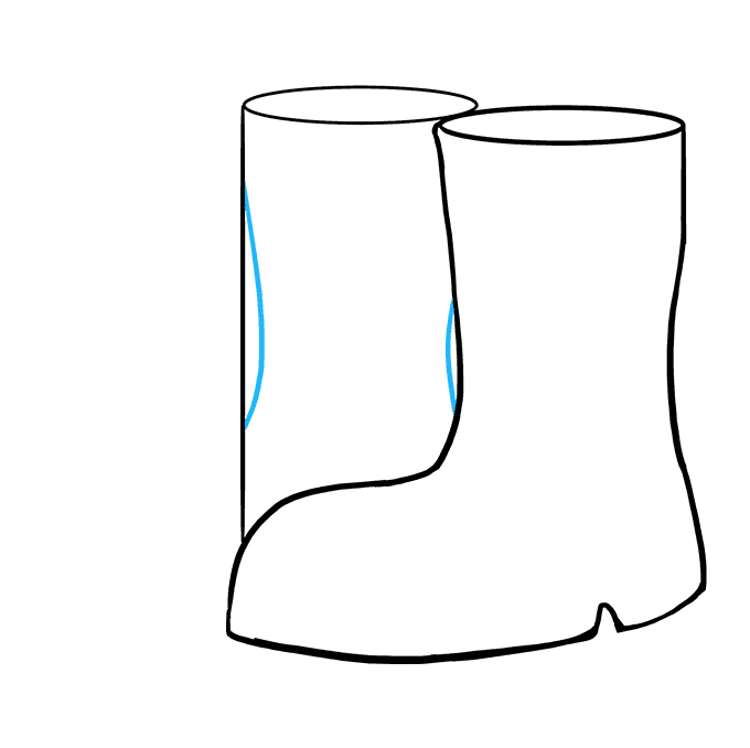 Hướng dẫn cách vẽ đôi giày cổ cao đơn giản cho bé - Bước 6