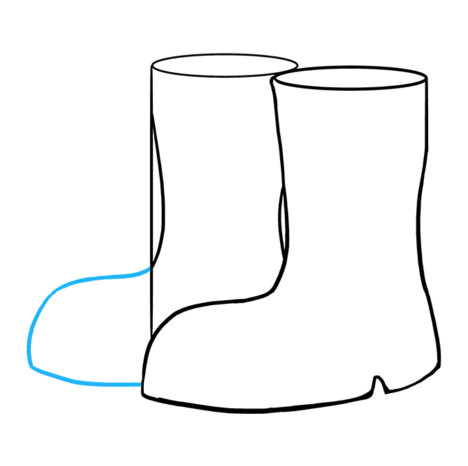 Hướng dẫn cách vẽ đôi giày cổ cao đơn giản cho bé - Bước 7