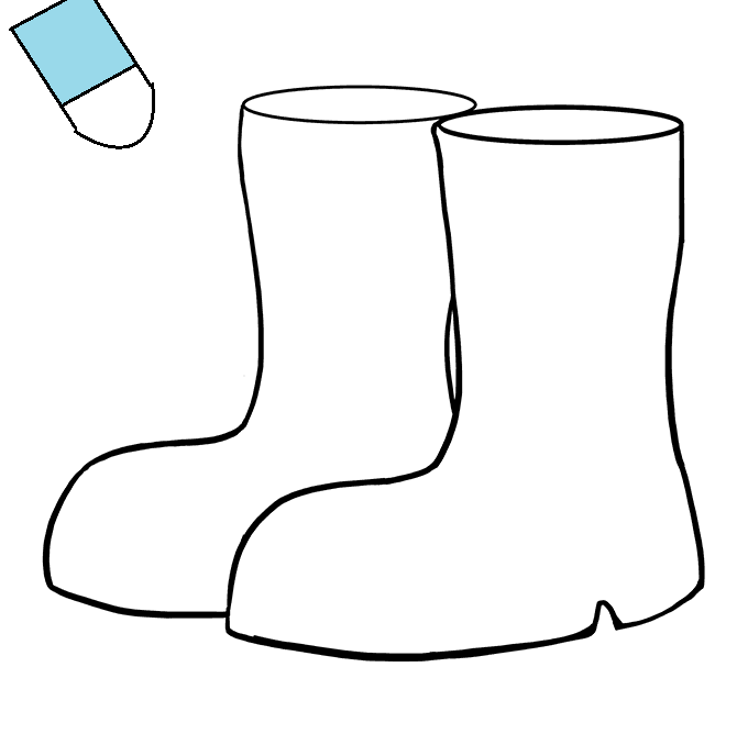 Hướng dẫn cách vẽ đôi giày cổ cao đơn giản cho bé - Bước 8