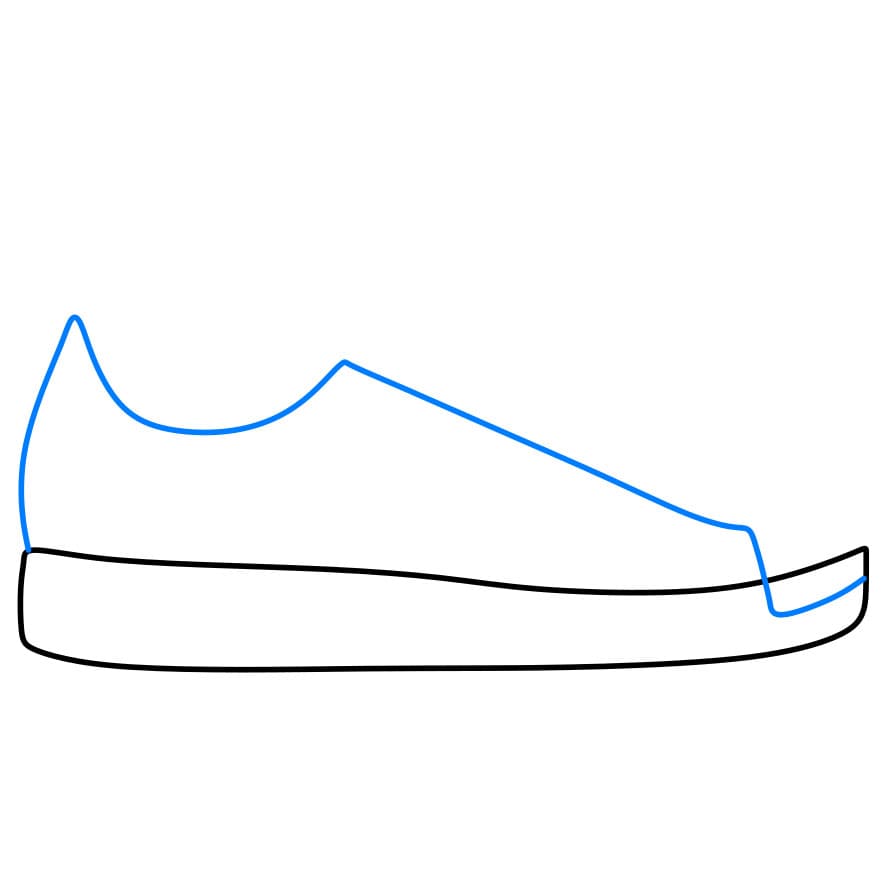 Hướng dẫn cách vẽ chiếc giày chi tiết từng bước cho bé - Bước 2