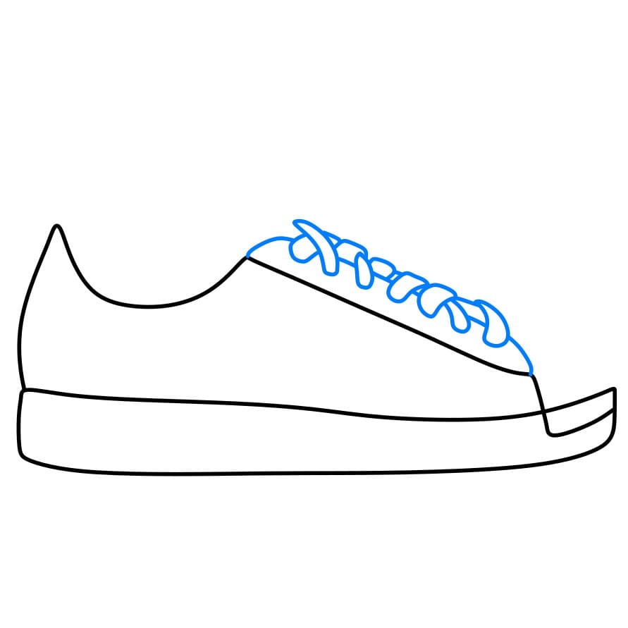 Hướng dẫn cách vẽ chiếc giày chi tiết từng bước cho bé - Bước 3