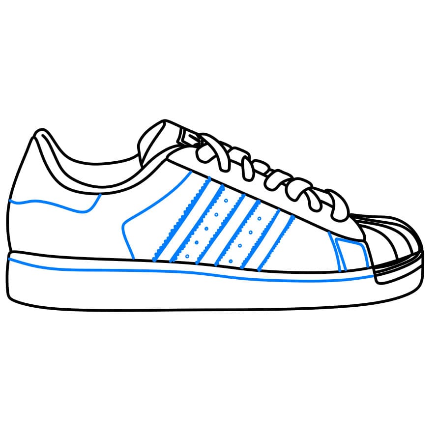 Hướng dẫn cách vẽ chiếc giày chi tiết từng bước cho bé - Bước 5