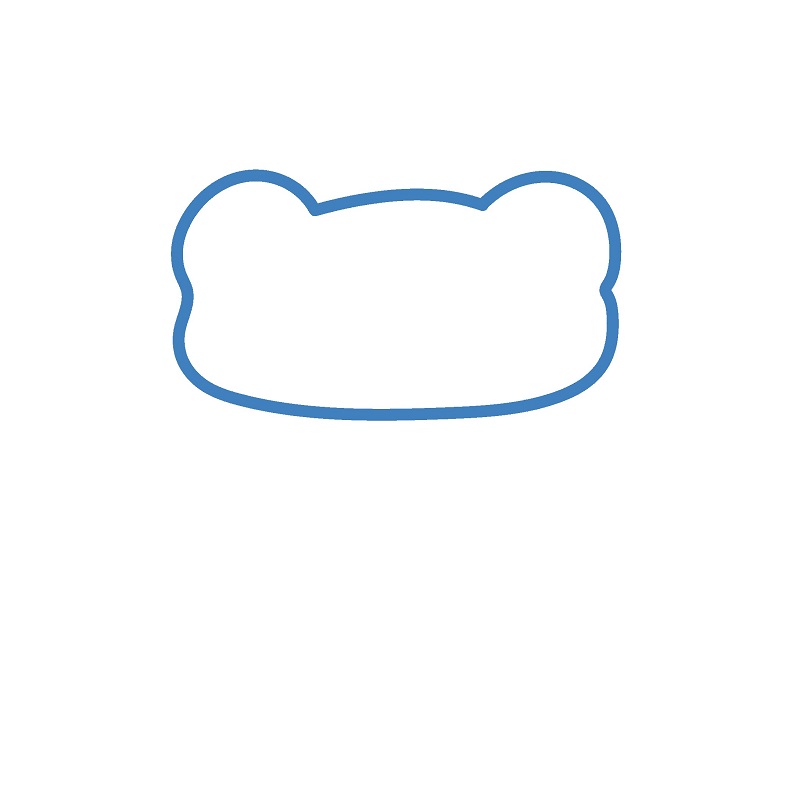 Hướng dẫn vẽ một chiếc Hamburger hình con mèo đáng yêu. - Bước 1