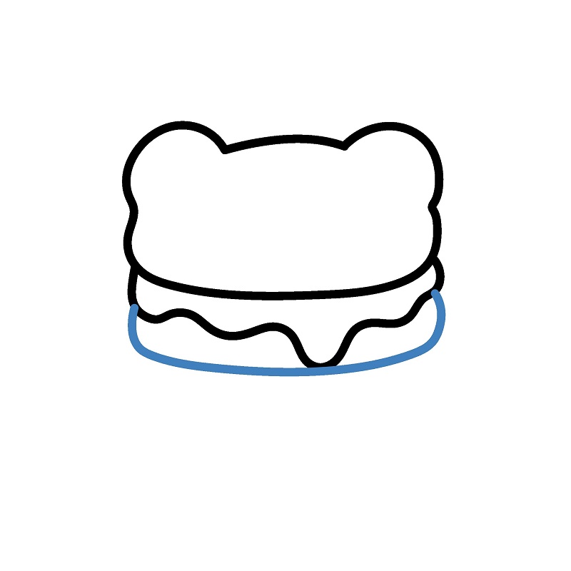 Hướng dẫn vẽ một chiếc Hamburger hình con mèo đáng yêu. - Bước 3