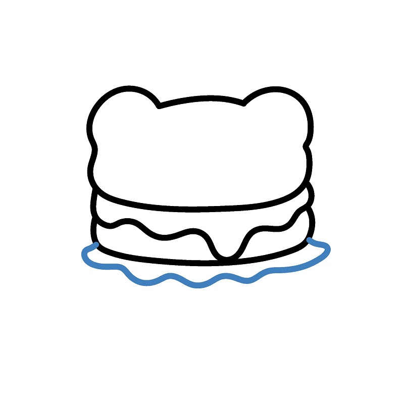 Hướng dẫn vẽ một chiếc Hamburger hình con mèo đáng yêu. - Bước 4