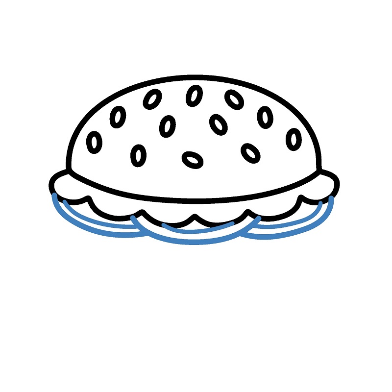 Hướng dẫn vẽ một chiếc Hamburger cực kì hấp dẫn. - Bước 4