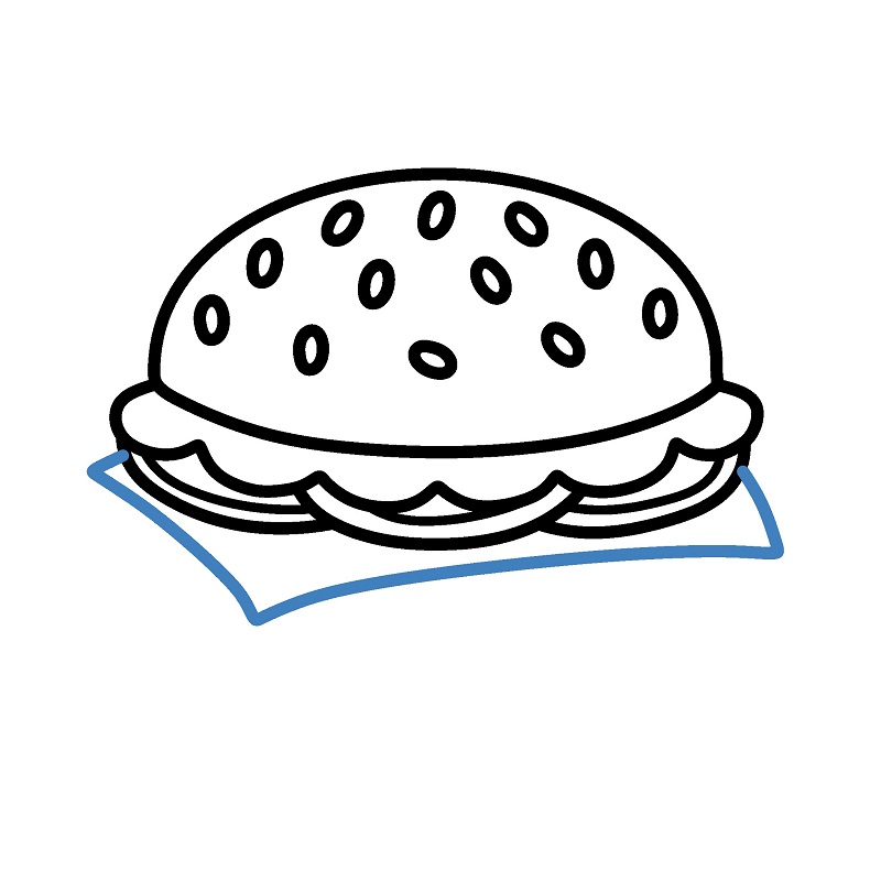Hướng dẫn vẽ một chiếc Hamburger cực kì hấp dẫn. - Bước 5