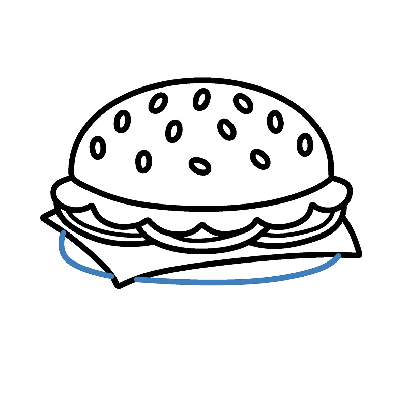 Hướng dẫn vẽ một chiếc Hamburger cực kì hấp dẫn. - Bước 6
