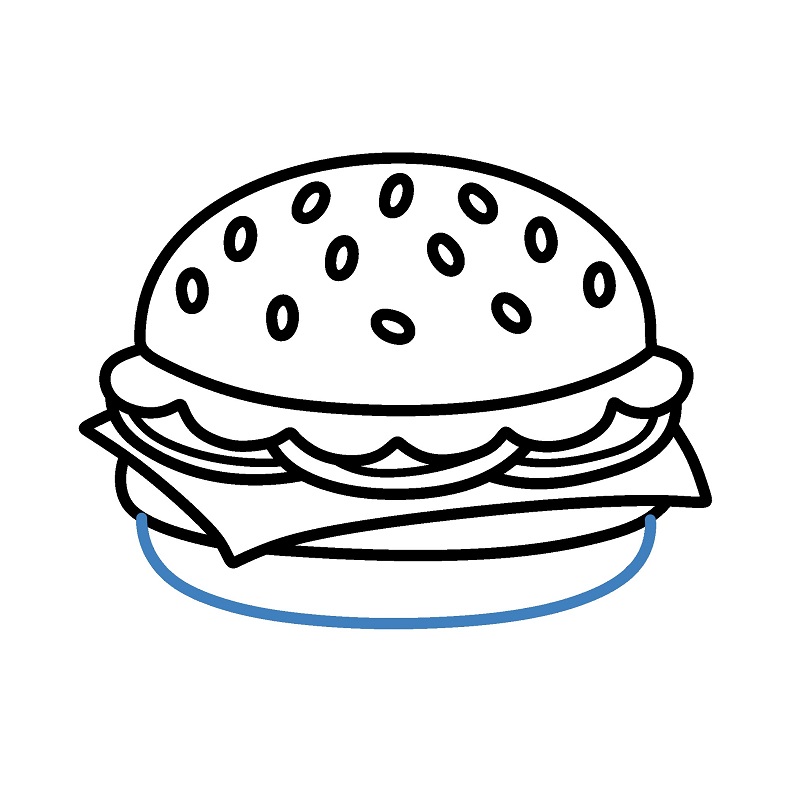 Hướng dẫn vẽ một chiếc Hamburger cực kì hấp dẫn. - Bước 7