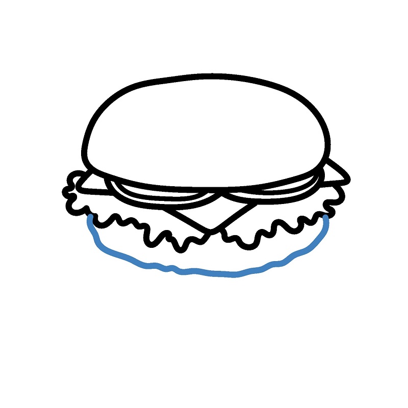 Hướng dẫn vẽ chiếc Hamburger đầy đặn. - Bước 5