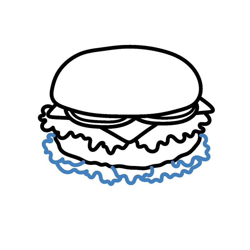 Hướng dẫn vẽ chiếc Hamburger đầy đặn. - Bước 6